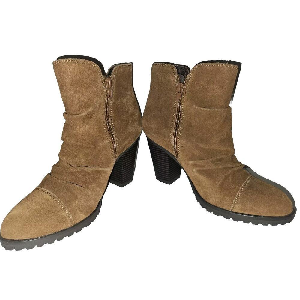 New! White Mountain Taft Suede Zip Up Ankle Boot Brown Size 9 - Picture 7 of 12